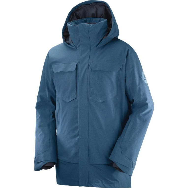 Chaquetas De Esquí Salomon Stance Cargo Insulated Encapuchado Hombre Azules | MX WNIV516